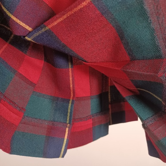 Talbots Vintage Wool Stuart Tartain Plaid Pleated School Girl Academia Shirt 10 - Picture 5 of 10